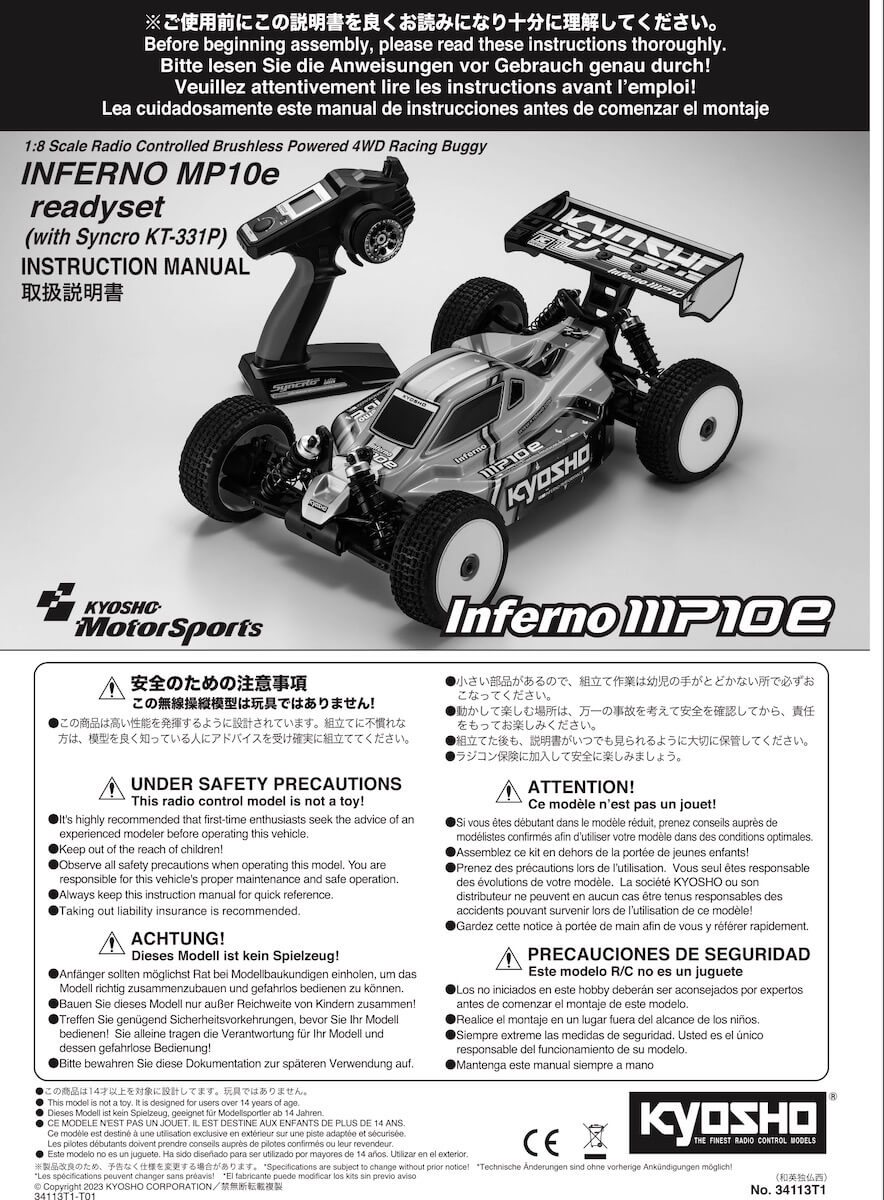 Notice de montage Kyosho Inferno MP10 TKI3